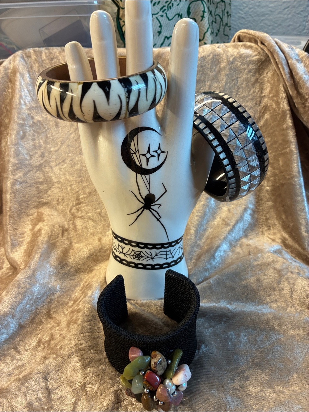 Group of 3 bangle bracelets black & white